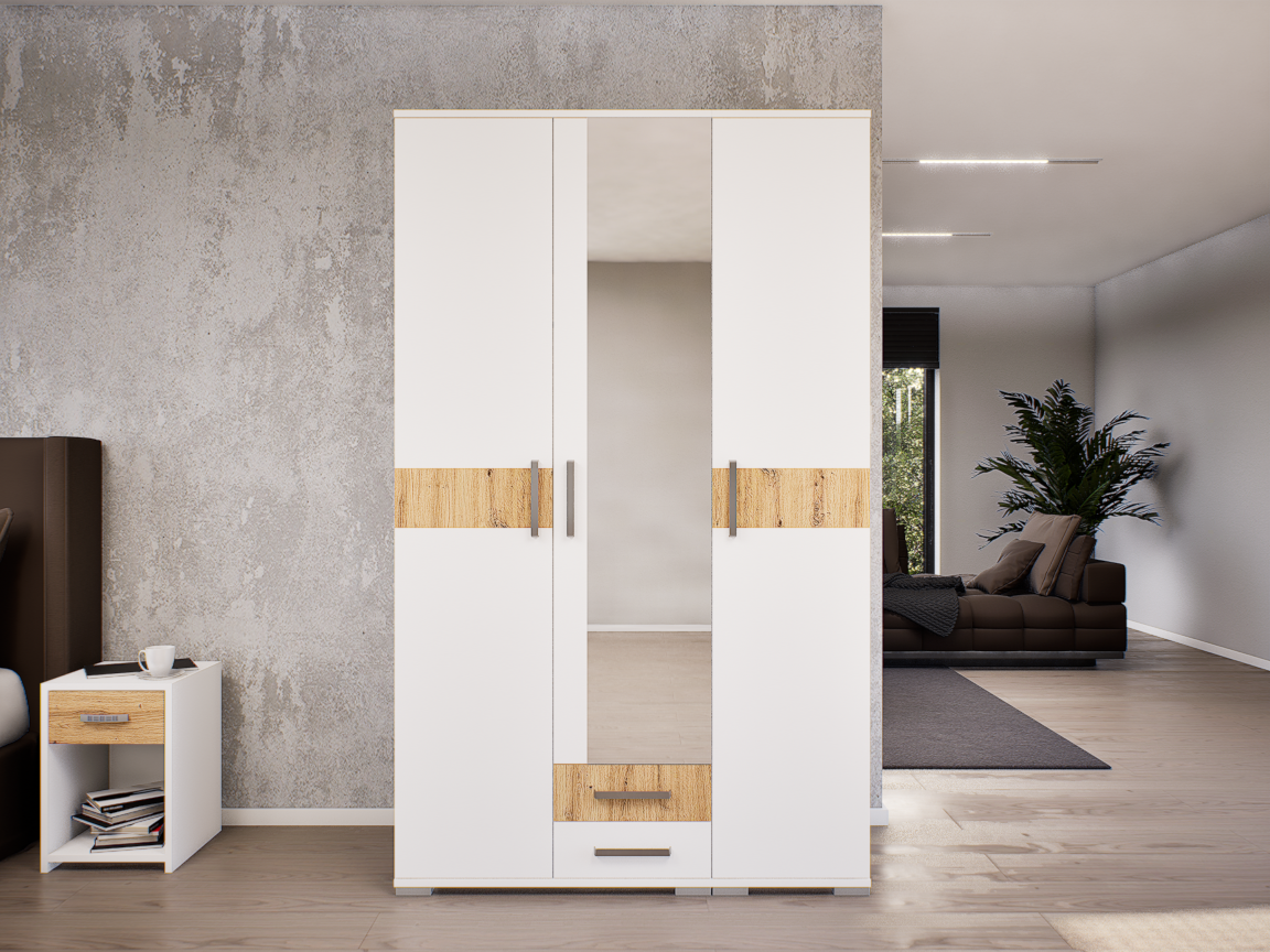 Celesta Gardrób 120 (Fehér-Artisan) modern