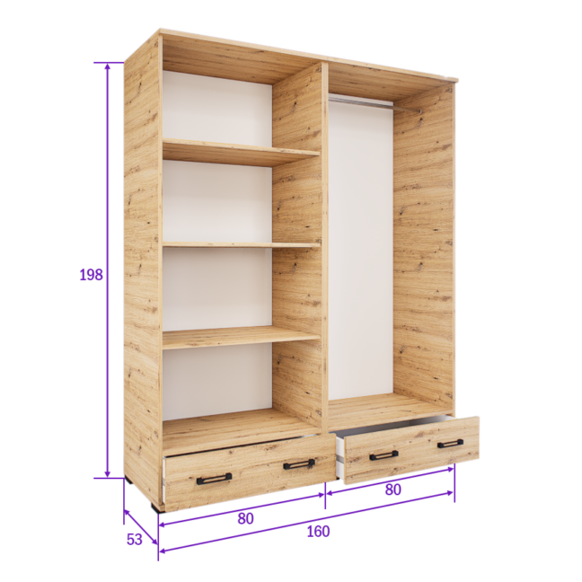 Avorio Gardrób (Artisan-Antracit) modern