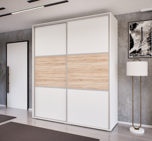 Vantori Tolóajtós Gardrób (Fehér-Sonoma) modern