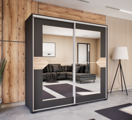 Obsidio Tolóajtós Gardrób (Antracit-Sonoma) modern