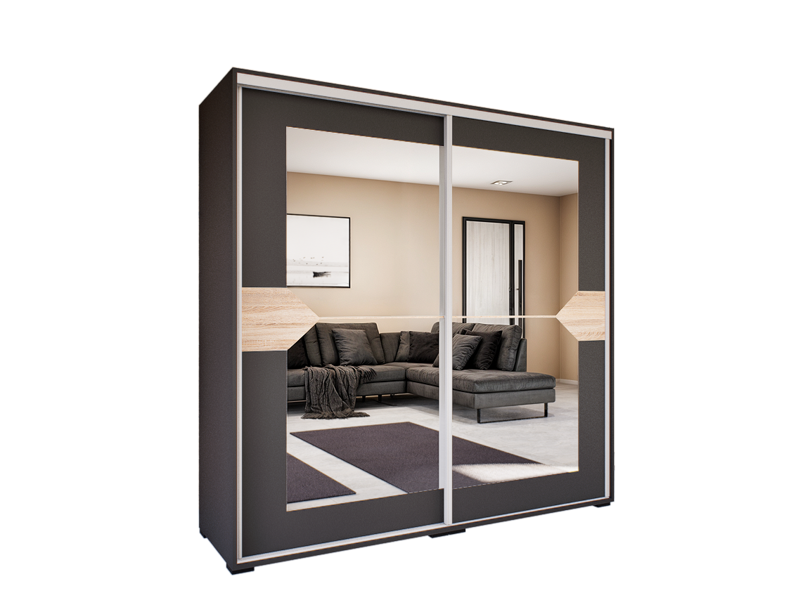 Obsidio Tolóajtós Gardrób (Antracit-Sonoma) modern