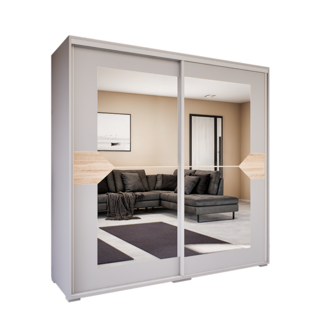 Obsidio Tolóajtós Gardrób (Láva szürke-Sonoma) modern