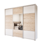 Calisto Tolóajtós Gardrób (Fehér-Fehér Tölgy) modern