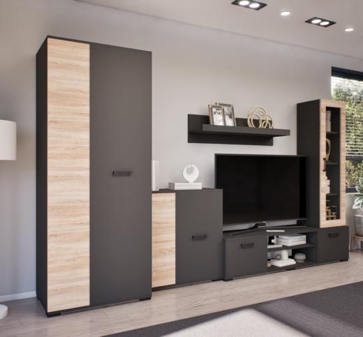 Ventura szekrénysor (Antracit-Sonoma) modern