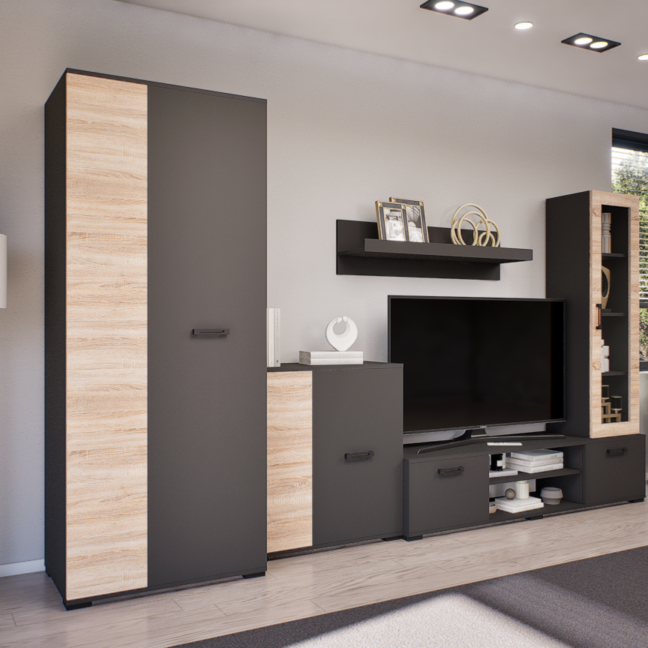 Ventura szekrénysor (Antracit-Sonoma) modern