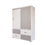 Nebora Tolóajtós Gardrób (Fehér-Láva szürke) modern