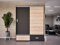Ferano Tolóajtós Gardrób (Antracit-Sonoma) modern