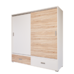 Zentino Tolóajtós Gardrób (Fehér-Sonoma) modern