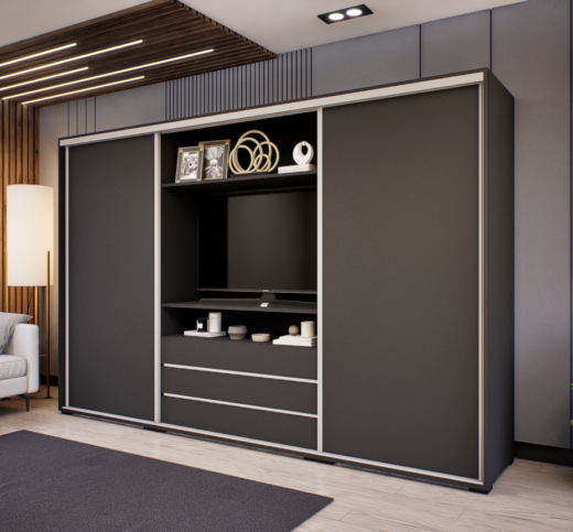 Portana Tolóajtós Gardrób (Antracit) modern