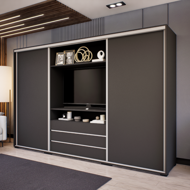 Portana Tolóajtós Gardrób (Antracit) modern