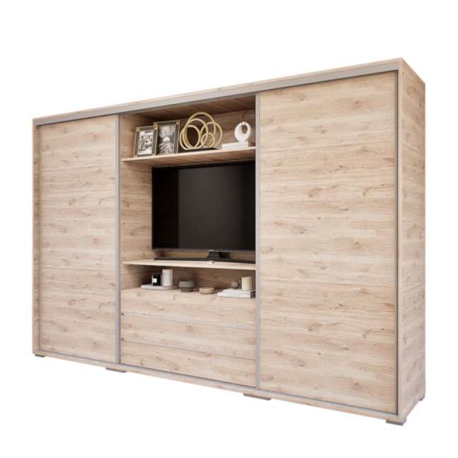 Portana Tolóajtós Gardrób (Fehér Tölgy) modern