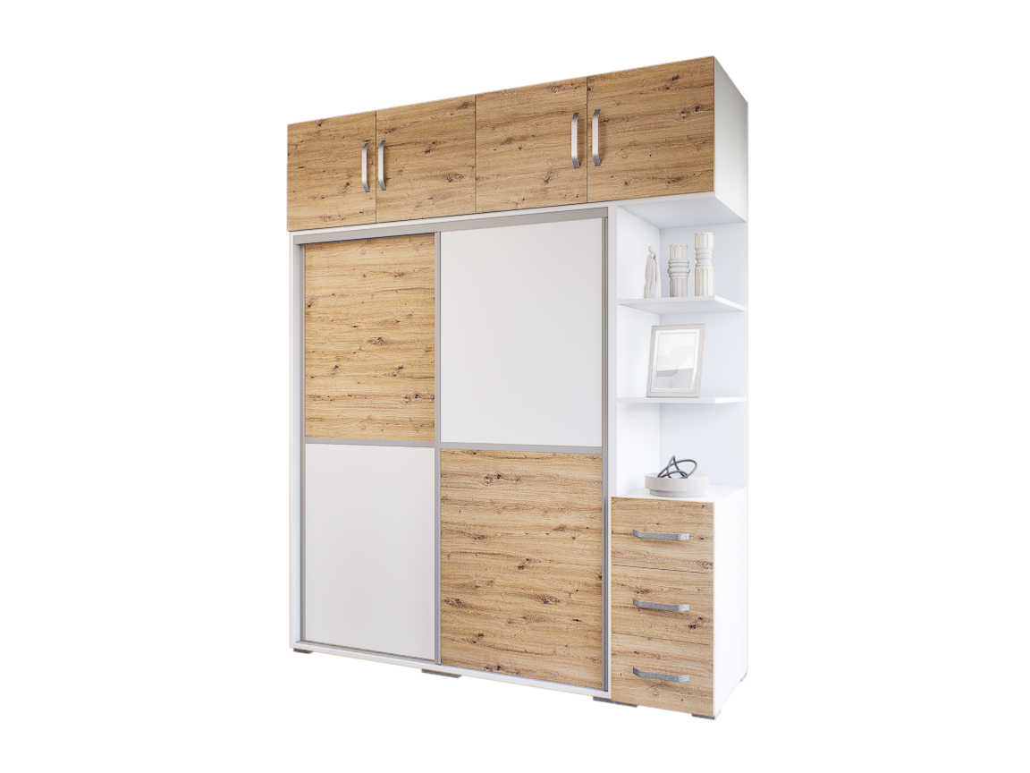 Verista Tolóajtós Gardrób (Fehér-Artisan) modern