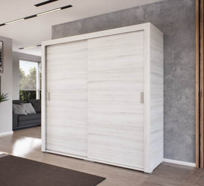 Luxara Tolóajtós Gardrób (Hófehér kőris) modern