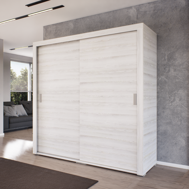 Luxara Tolóajtós Gardrób (Hófehér kőris) modern