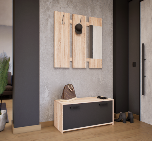 Lustra Előszoba Garnitúra (Sonoma-Antracit) modern