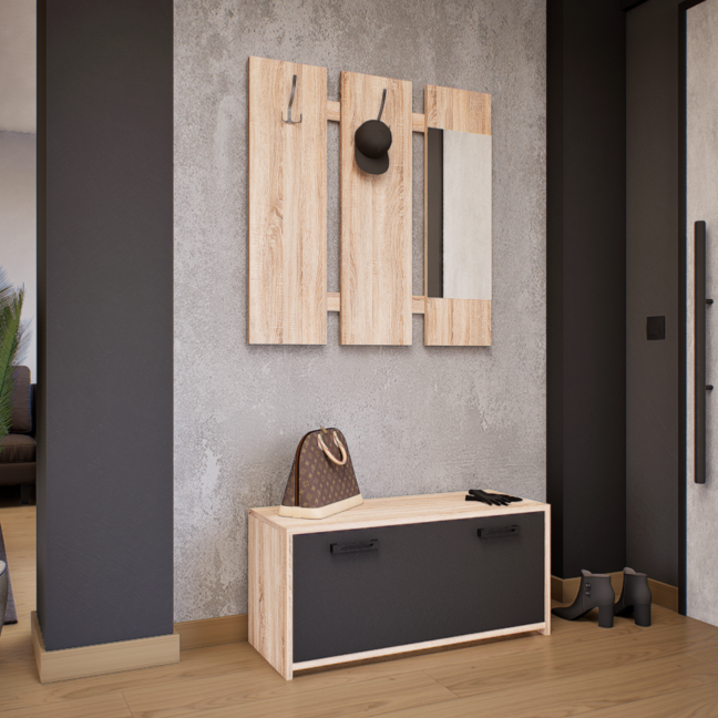 Lustra Előszoba Garnitúra (Sonoma-Antracit) modern