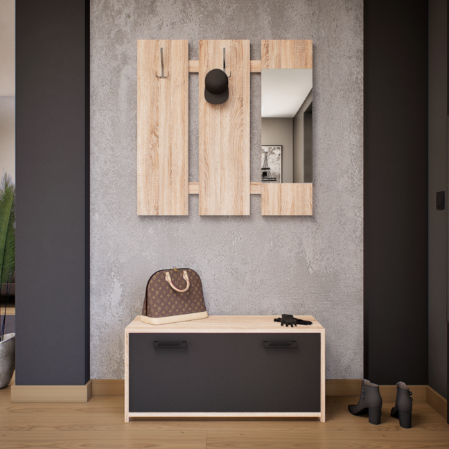 Lustra Előszoba Garnitúra (Sonoma-Antracit) modern