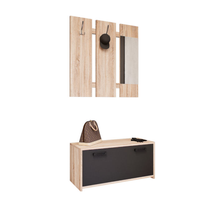 Lustra Előszoba Garnitúra (Sonoma-Antracit) modern