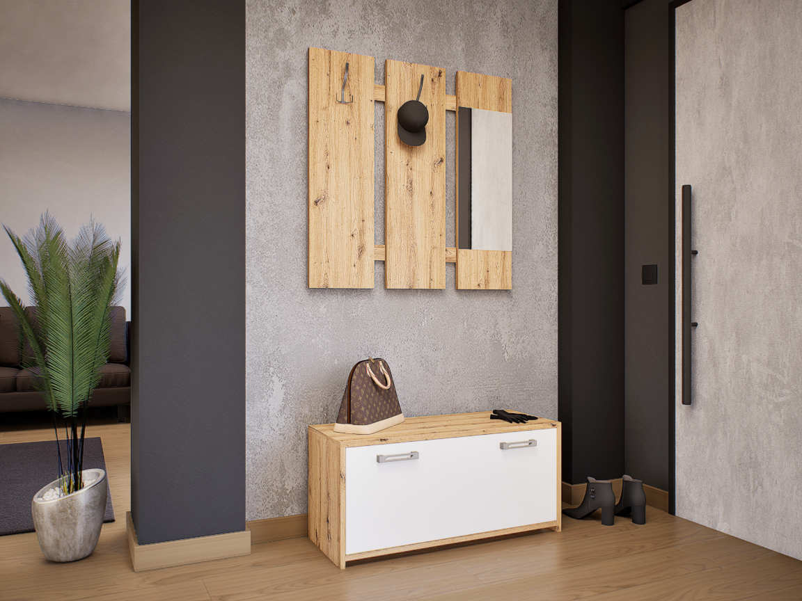 Lustra Előszoba Garnitúra (Artisan-Fehér) modern