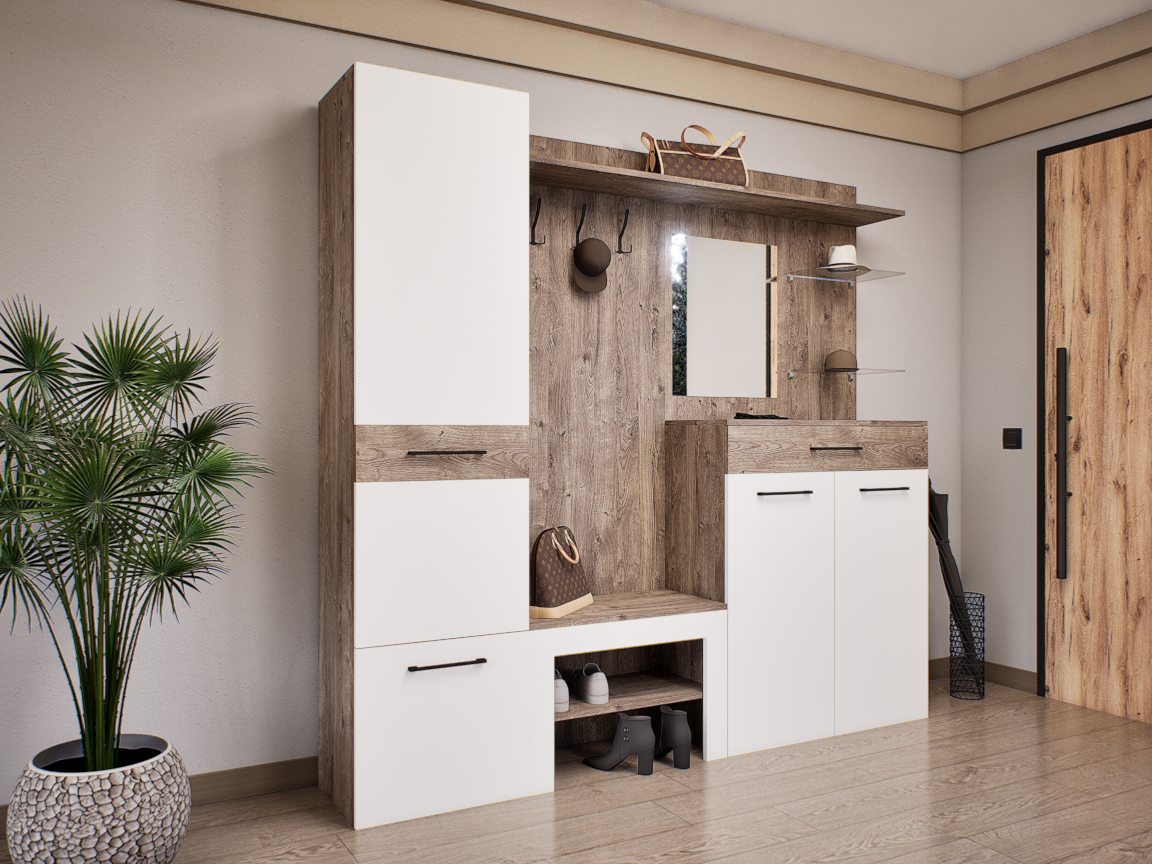 Modula Előszoba Garnitúra (Gotland-Fehér) modern