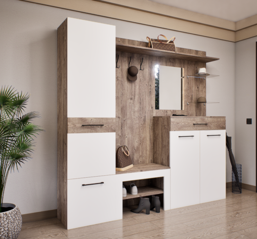 Modula Előszoba Garnitúra (Gotland-Fehér) modern