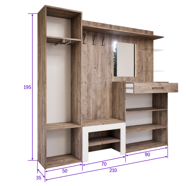 Modula Előszoba Garnitúra (Gotland-Fehér) modern